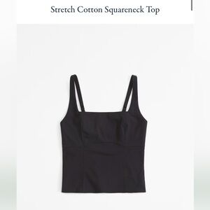 Abercrombie Stretch Cotton Squareneck Top in white